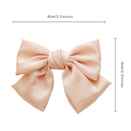 scicent Hair Clips for Girls 3 Pieces Girls Hair Bows Solid Color Bow Hair Clips Plain Soft Satin Bowknot Hair Pins for Women Girls Bow Barrettes for Thick Hair Wedding Hair Accessories - 28318