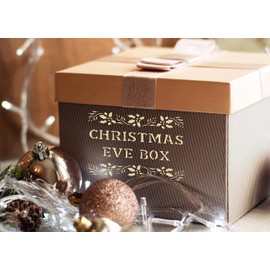 ED Laser Studio Christmas Eve Box Large Stencil Gift Box Ornaments Lettering for Painting Furniture Wood Fabric Canvas Crafts Art - Reusable Template CH13