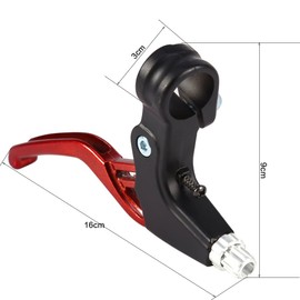 Bicycle Brake Lever, Clutch Lever, Left and Right Lever Set, Suitable for Mountain Bikes, Folding Bicycles, Aluminum Alloy, Lightweight, Various Applications, 0.9 inch (22.5 mm) Handles, 4 Colors Available (Red)