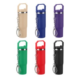 PATIKIL Mini Cup Keychain, 6 Pack Lip Balm Holder Mini Tumbler Key Chains Cute Decor Keychain Charm for Backpack Handbag Purse, Multicolored