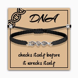 MAOFAED DNA Double Helix Bracelet for Women, Chemistry Science Molecule Biology Bracelet for Birthday,Graduation(dnaCA)