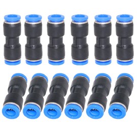 Beduan Push to Connect Fitting, 5/32" Tube OD Pneumatic Quick Adapter Tubing Air Hose Line Pipe Fitting (Pack of 12)