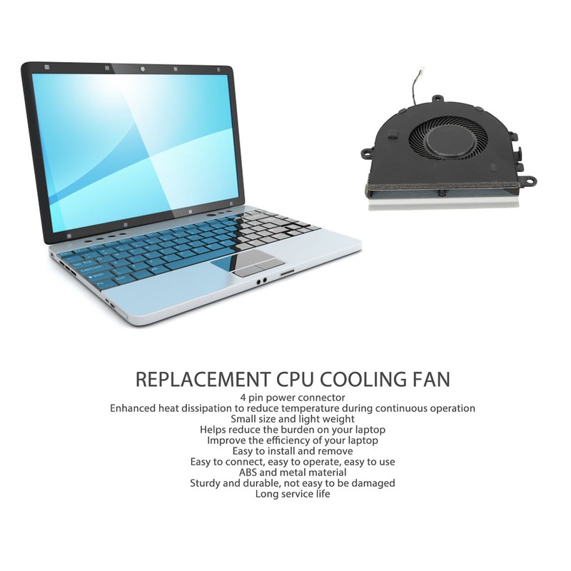 Laptop CPU Cooling Fan 4 Pin Heat Dissipation Replacement CPU