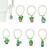 Stiesy 7 Pcs 7 Styles Cactus Cup Charms with Plastic