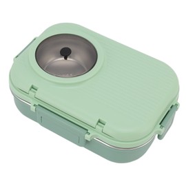 Thermal Lunch Box 304 Bowl Chopsticks Student with Portable Carry Insulation for Compartment Box Lunch Boxes (Green)