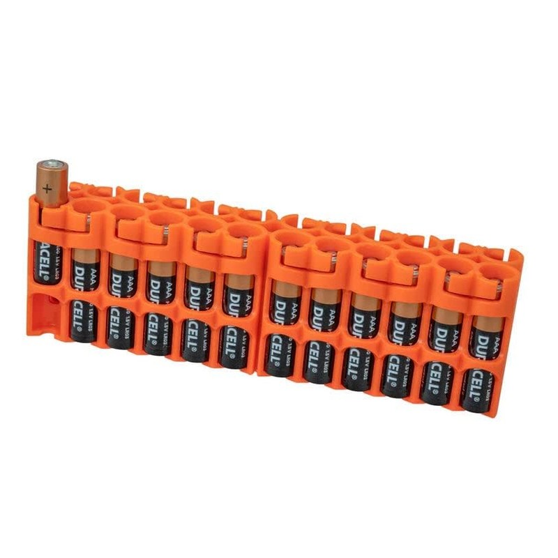 Storacell by Powerpax AAA Battery Storage Caddy, Orange - Holds