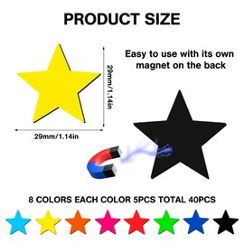 Rebanky Fridge Magnets Stars Magnets Colourful Magnets for Magnetic Board Stars for Fridge Reward Board Children's Whiteboard Weekly Planner