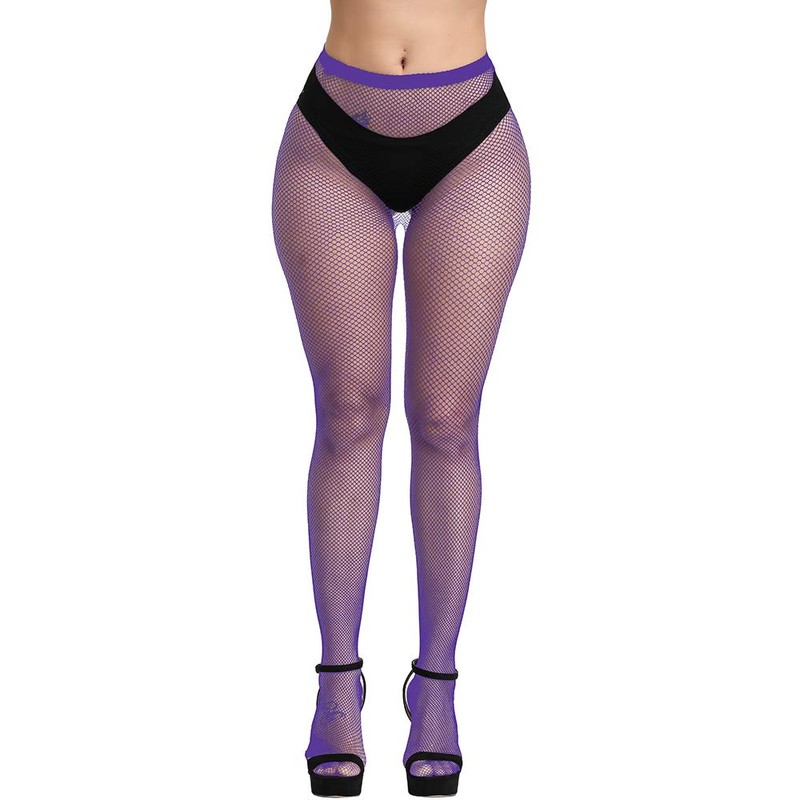 Keldorng 5 PCS Womens Mini Grid Fishnet Stockings, Stretchy Thigh