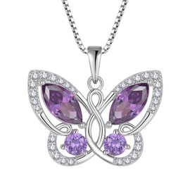 STARCHENIE Butterfly Pendant Necklace for Women 925 Sterling Silver Created Amethyst Butterfly Jewelry Gifts