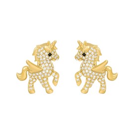 Wendalern Cute Unicorn Stud Earrings Sparkly CZ Unicorn Hypoallergenic Earrings Small Rhinestone Crystal Pony Animal Earrings Jewelry Gifts for Women Teen Girls