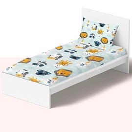 NIKKIPETER Nikki Peter 100% Cotton Kids Bedsheet Sets for Boys and Girls, Animal Sheets Twin, Jungle Twin Bedding, Easy Care Super Soft 2PC Set - OEKOTEX Certified