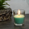 Zest Candle 12-Piece Votive Candles, Aqua Round Glass