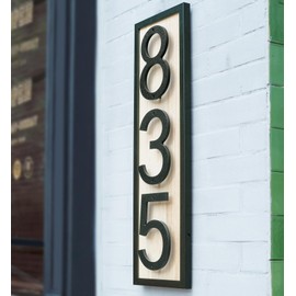 IVERRA 10 Inch Black House Numbers for Outside, Large Floating Home Address Numbers, Modern Exterior Plastic House Numbers for Door Wall Street Garage Gate (7)