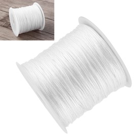 VIFERR Nylon Cord, 100 m x 0.8 mm Chinese Knot Cord Rattail Macrame Shamballa Thread Cord for Necklaces Bracelet Beads Decorated Materials (White)