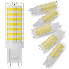 DUMILOO G9 LED Bulb 6W,60W Halogen Equivalent,4000K Natural White,High Brightness 600LM, AC120V T4 G9 Bulbs with Long Lifespan for Chandeliers Home Lighting,G9 Bi-Pin Ceramic Base,Non-Dimmable,6 Pack