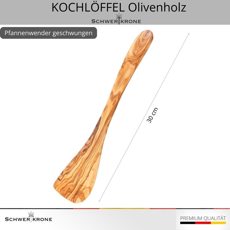 Schwertkrone Cooking Spoon Set, Olive Wood | Spatula | Risotto