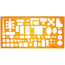 1:50 Scale Architectural Drawing Template Stencil - Architect Technical Drafting Supplies - Furniture Symbols for House Interior Floor Plan Design