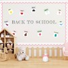 Fuutreo 65ft Dusty Rose and White Bulletin Board Borders Wave