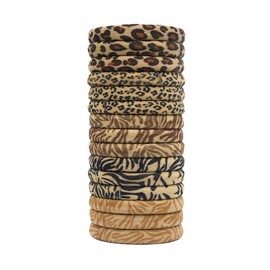 AMOR SPES 15pcs Fabric Leopard Print Hair Rope Elastic Hair Bands Soft Hair Tie for Women Hair Bobbles Hair Scrunchies Set Hair Accessories