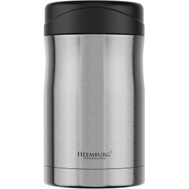 Heemburg Insulated Food Flask for Hot Food, Soup Flask, Leak Proof Thermal Container, All Stainless Steel Interior, No Plastic Lunchbox Pot for Meals, Baby Food, for School, Office or outdoors
