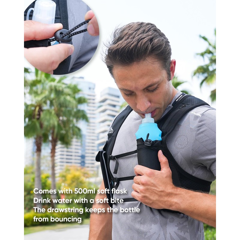 Zelvot Running Vest for Women Men, Adjustable Running Phone Holder