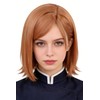 Brown Side Parted Peluca Corta Bob Styling Peluca para Niñas