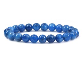 Keleny Natural 8mm A Grade Blue Apatite Round Beads Rock Stone Crystal Stretch Bracelet 7 Inch Unisex