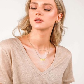 Angel Number Necklace for Women, 18K Gold Plated Stainless Steel Number Pendant Necklace 000 111 222 333 444 555 666 777 888 999 Numerology Jewelry, Gold Plated, No Gemstone