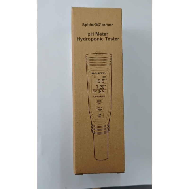 Spider Farmer 5-in-1 Digital pH Meter Kit Pen Tester for