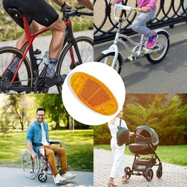 BOBOZHONG Bicycle Reflectors, Pack of 10 Reflectors Bicycle Spoke Cat Eye Reflectors Bicycle Bike Accessories with Strong Reflective Function, for MTB Bicycle Children (Yellow)