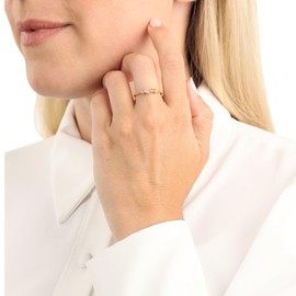 Amor 2037230 Women's Ring 925 Sterling Silver with Synthetic Zirconia Gold Comes in Jewellery Gift Box, Rhodium-plated 925 silver, Synthetic zirconia.