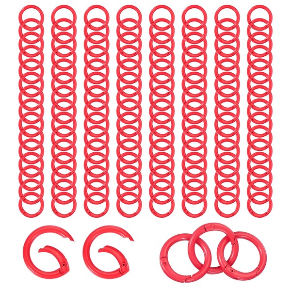 PATIKIL 1" Metal Spring O Rings, 120Pcs Zinc Alloy Snap
