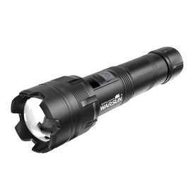 WARSUN Multi-Function Zoom Flashlight - Aluminum, Long Range Beam, USB-C Rechargeable (XF126)