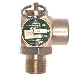 Apollo Valve 10-512 Series Brass Safety Relief Valve, ASME Steam, 15 psi Set Pressure, 1/2" NPT Male x Female