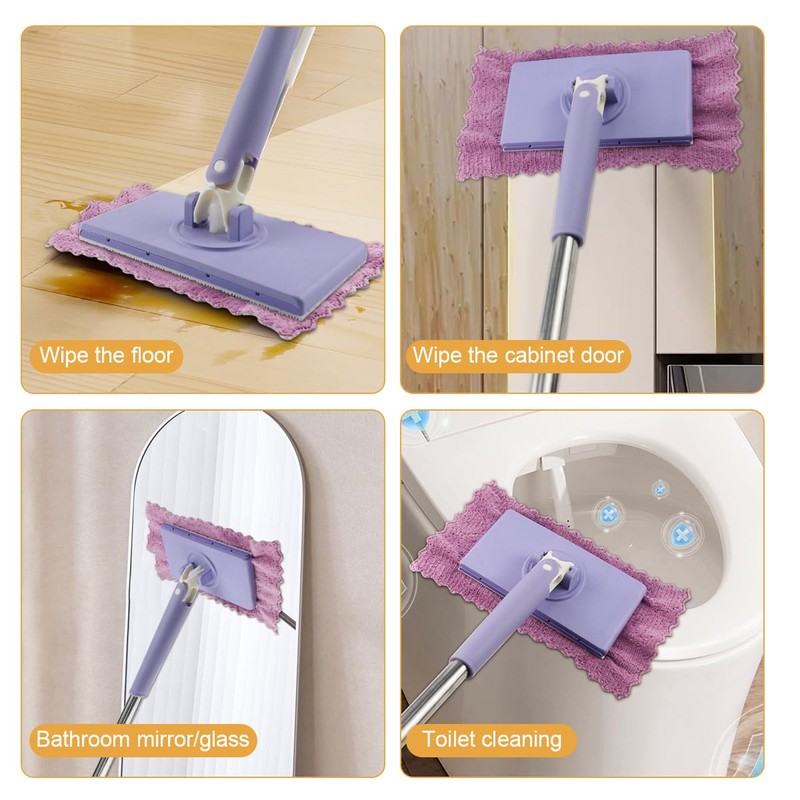 Doksvp Mini Mop Practical Mop Set, Automatic Cloth Change Mini