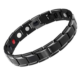 [EUMENIDES] Men's 4 Element Magnetic Bracelet,Mens Magnetic Bracelet,Eliminate Static Electricity, Titanium, No Gemstone