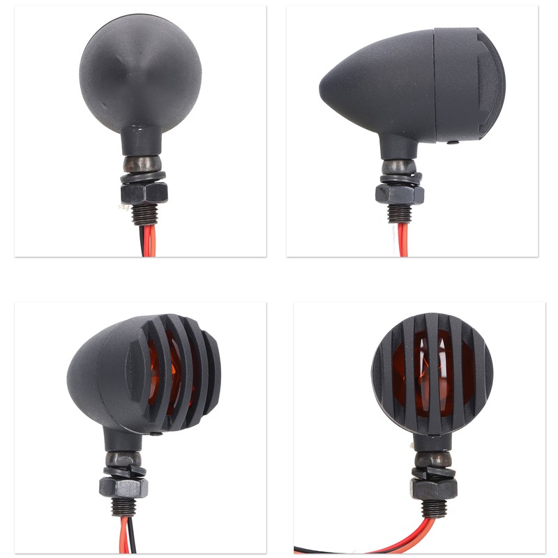 Pair Motorcycle Turn Signal Light with Grill Cover 3 Wires