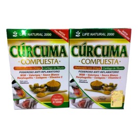 Cúrcuma Compuesta, Colageno, Life Natural, 2pack 120tabletas                                                                                          
