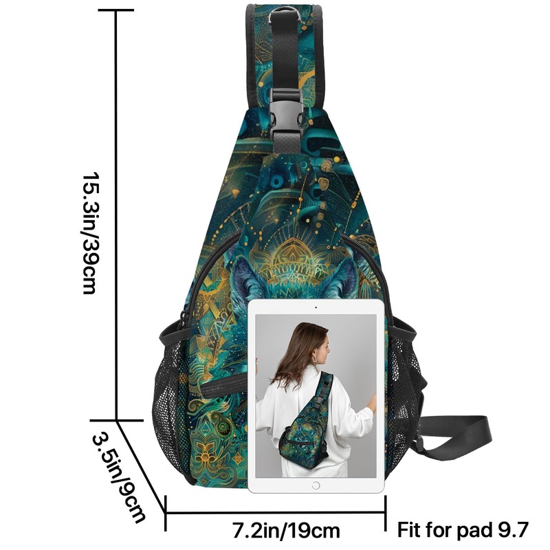 NOXOZNMOK Wolf Small Sling Bag for Women Lightweight Crossbody Bags