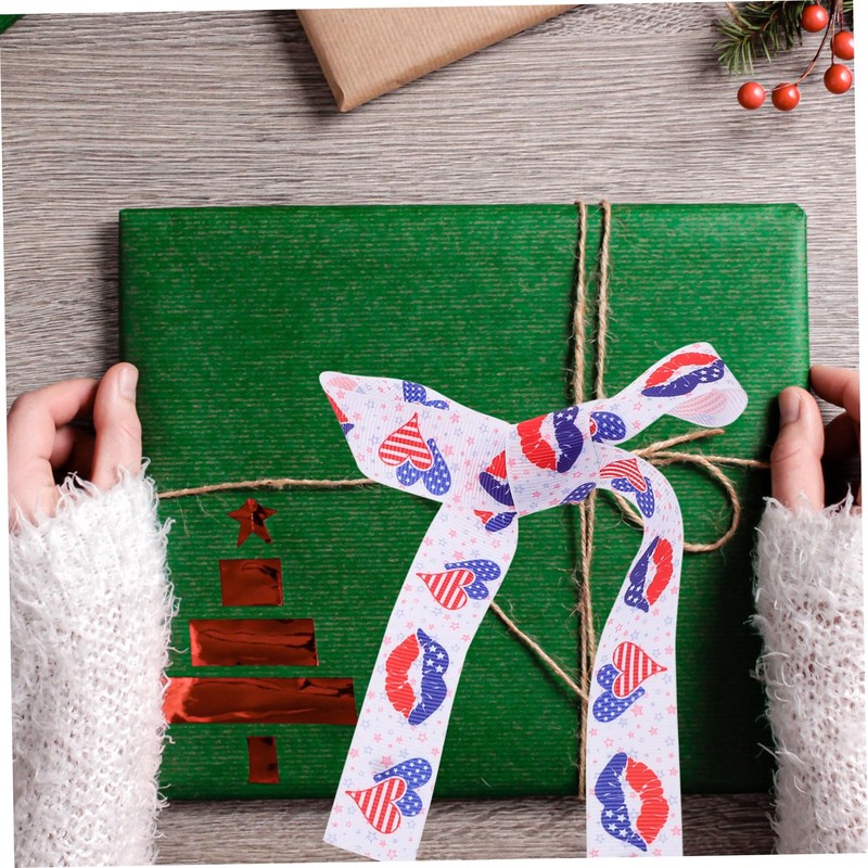 KONTONTY 1 Roll Independence Day Ribbon Yards Wide Festive Wrapping