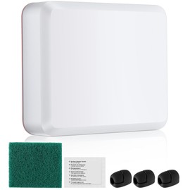 Saillong Transducer Mounting Plate Kit, 25mm Transducer Mount with Adhesive, Adhesive Mounting with Scouring Pads Cleaning Wipes, No Drill Sensor Mount(White,4.3 x 3.5 Inch)