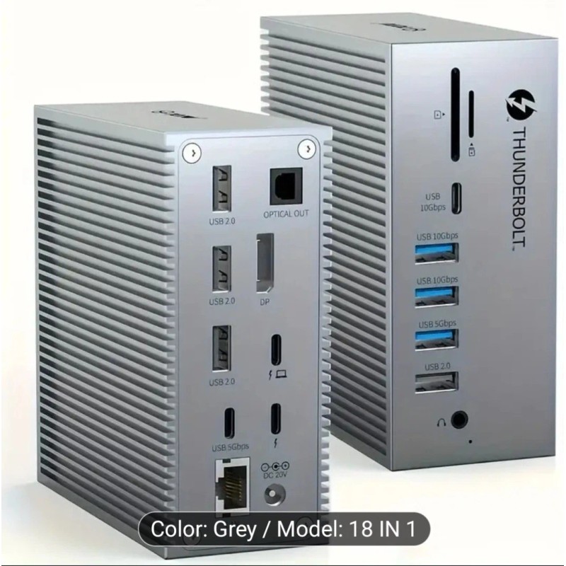 TOTU 18-in-1 Thunderbolt 3/USB C Docking Station with 8K DP,
