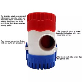 YCY 1100GPH Electric Marine Submersible Bilge Sump Water Pump12V for Boat 3/4" Hose