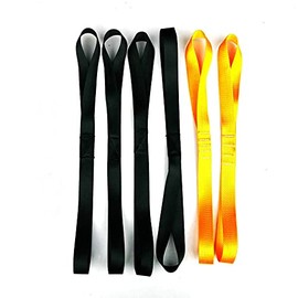 JY-MARINE Heavy Duty Soft Loops 1" x 18" Tie Down Anchor Straps for Use w/Ratchet Strap Hooks – 3000Lb Load Capacity– Great for Motorcycle, Bike, Roof Rack,6 Pack (18",4 Black,2yellow)