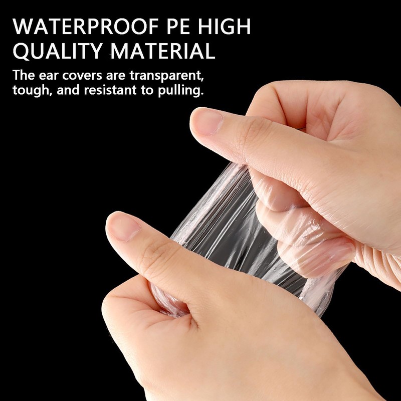 200Pcs Waterproof Shower Ear Cover Useful Clear Ear Protectors Transparent