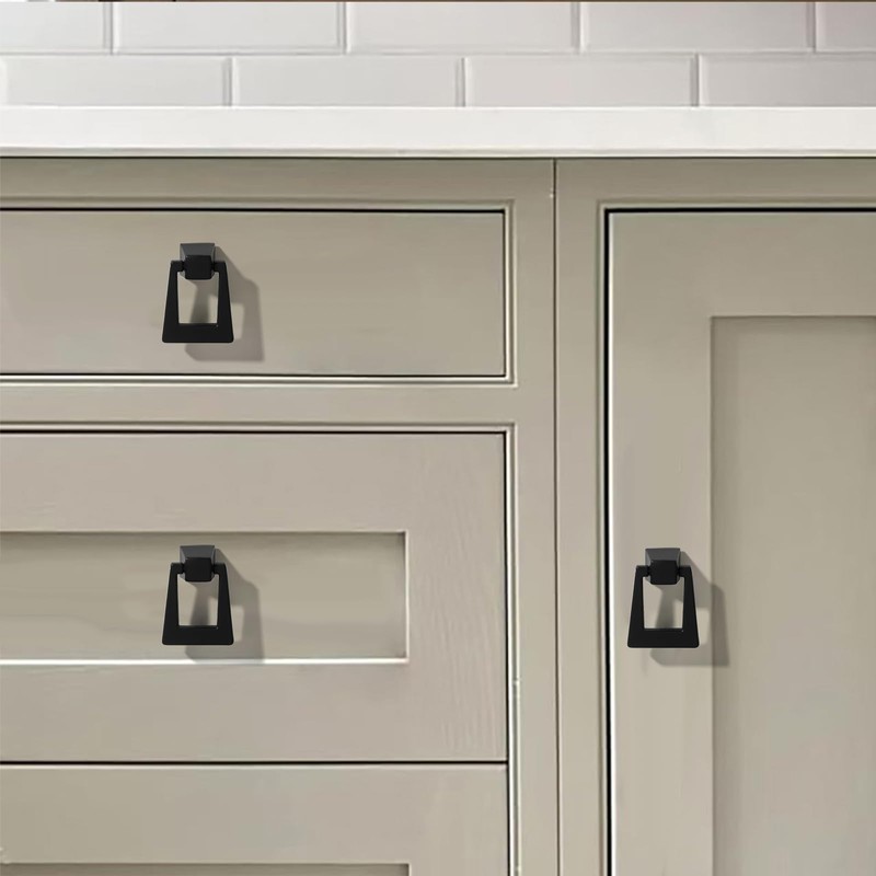 khtumeware 10-Pack 1.37 Inch Matte Black Cabinet Knobs - Round