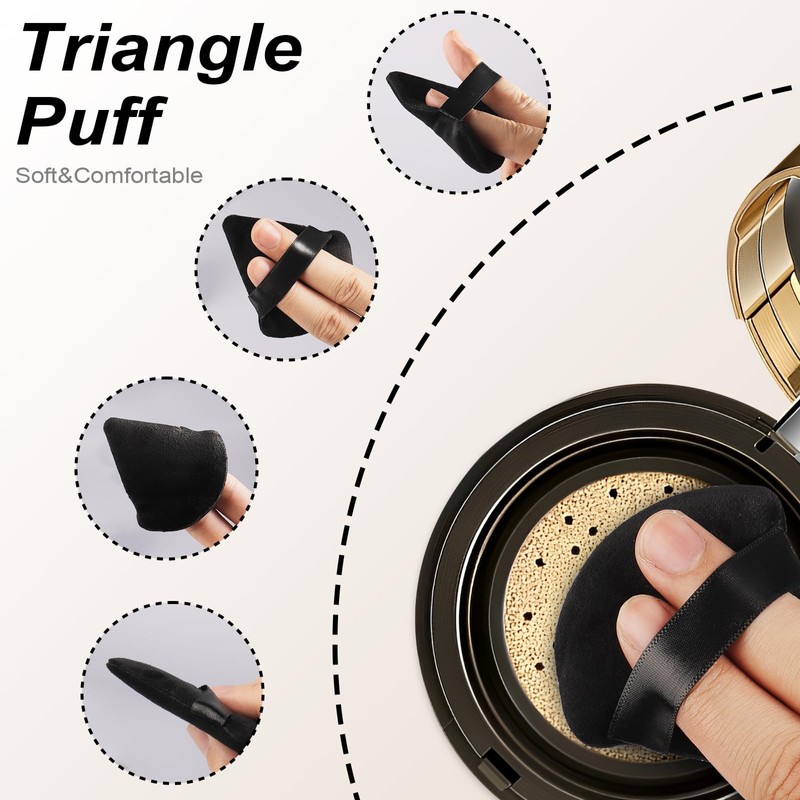 Triangle Setting Makeup Powder Puffs - Reusable Face Powder Puff