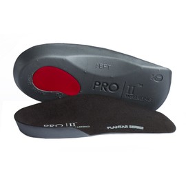 Pro11 Wellbeing, orthopädische Senkfußeinlage, zur Behandlung von Plantarfasziitis, schmale Passform, Schwarz - schwarz - Größe: 45/47 EU