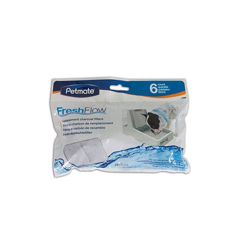 Petmate 6 Count Fresh Flow Replacement Filter,Gray