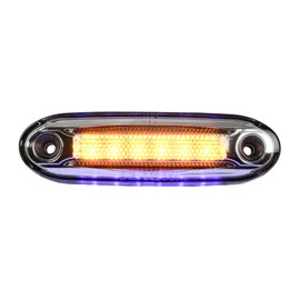 GG Grand General 77592 5-1/8 inch Rectangular Amber 6 LED Side Marker with Blue 6 LED Under Glow Effect